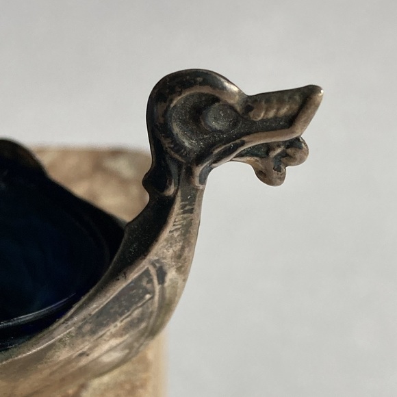 Theodor Olsen Norwegian Sterling Silver Viking Salt Cellar Dragon Boat - Picture 3 of 14